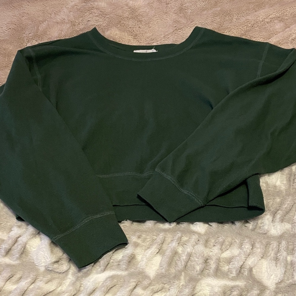 Double Zero Forest Green Cropped Sweatshirt